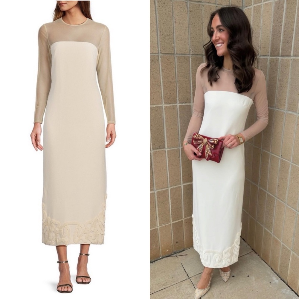 Antonio Melani x Elizabeth Damrich Babe Mesh Crepe Soutache Full Length Dress